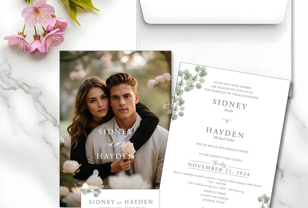 LDS Temple Wedding Invitations with Sealing Date