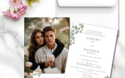 LDS Temple Wedding Invitations with Sealing Date